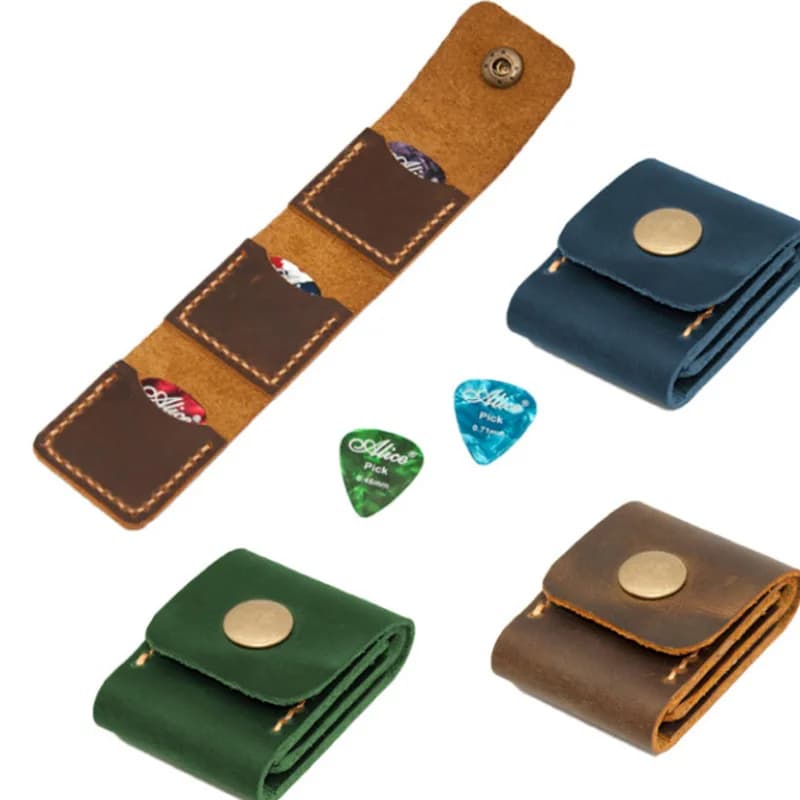 Porta plettro per chitarra, set di tre buste per plettro per chitarra, borsa per plettro per basso elettrico acustico, scatola per riporre plettro per chitarra, accessori per strumenti per chitarra e basso