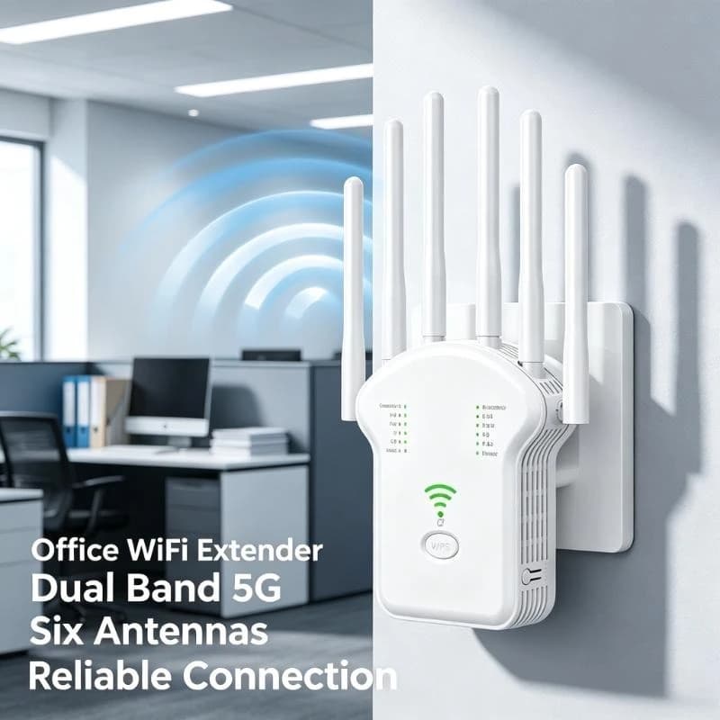 Dual Band Wireless Signal Booster Amplifier, AC1200M 5G Compatible Wifi Repeater For Household Network Coverage Upgrade