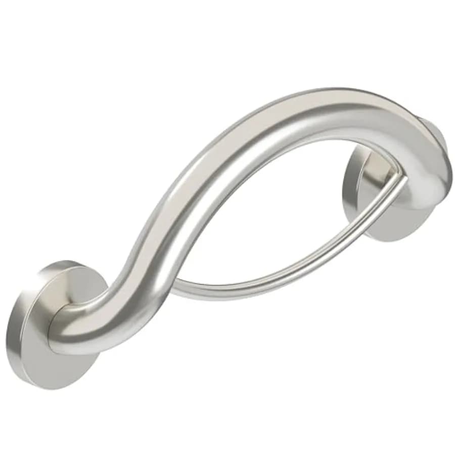 Barra di sicurezza per bagno per anziani, in acciaio inossidabile spazzolato, barra di supporto 2-in-1 da parete da 14 pollici con anello porta asciugamani, conforme alle norme ADA.