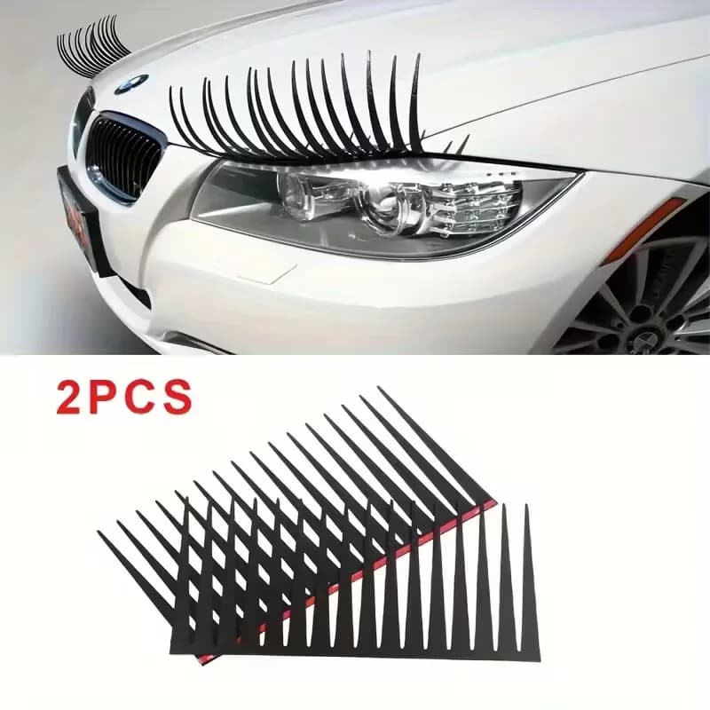2 Adesivi per Auto a Forma di Ciglia, Ciglia Finte, per Fari, Decorazione Auto per le Feste, Adatti a Tutte le Auto
