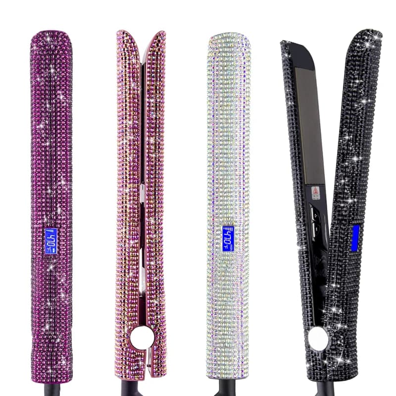 Piastra per capelli bigodino Bling diamante ferro piatto strass ferri da stiro professionale ad alta temperatura 470 "strumenti per lo Styling del salone