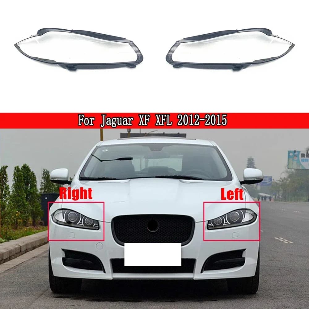 For Jaguar XF XFL 2012 2013 2014 2015 Car Front Headlight Cover Transparent Lampshade Plexiglass Replace Original Lens Shell
