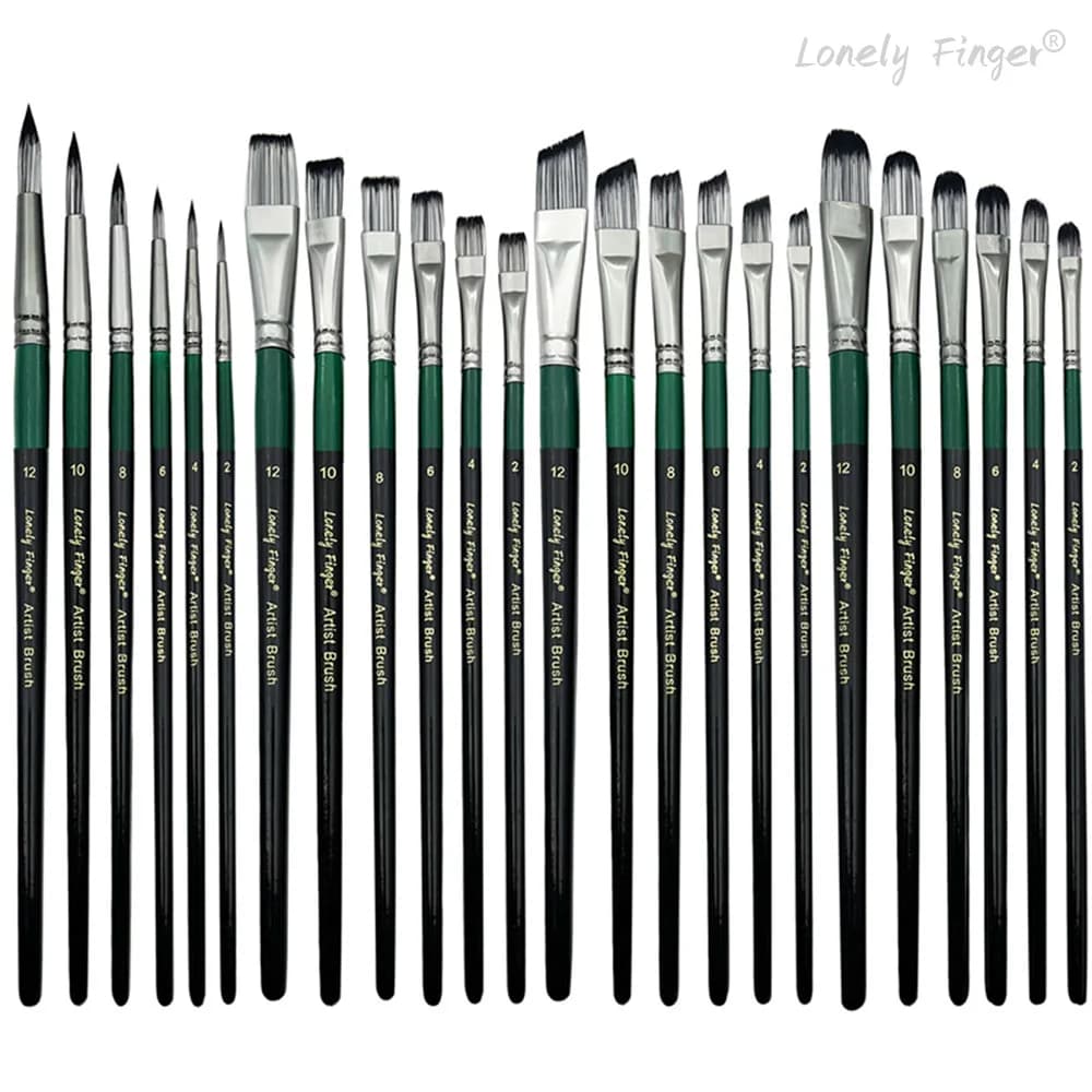 4 Types Brushes, 6 PCS Oil Paint Brushes Set, Fine Paintbrushes for Crafts Professional Artist Watercolor Oil Paint Brushes