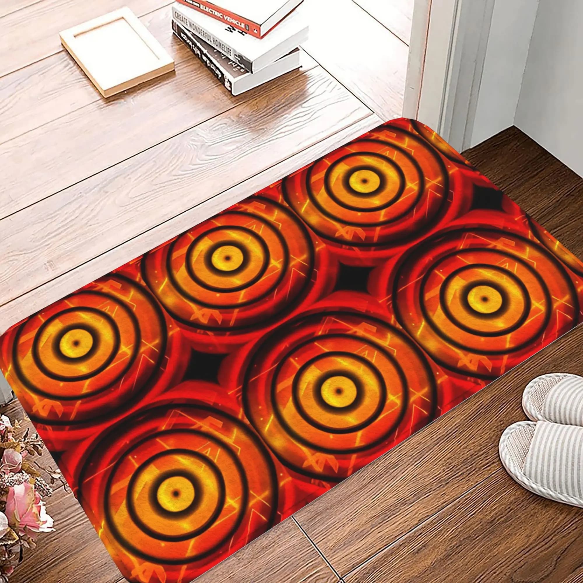 1 pc Christmas Carpet for Bedroom, Futuristic Abstract Carpet, Flannel Carpet, Balcony Carpet, Home Decoration
