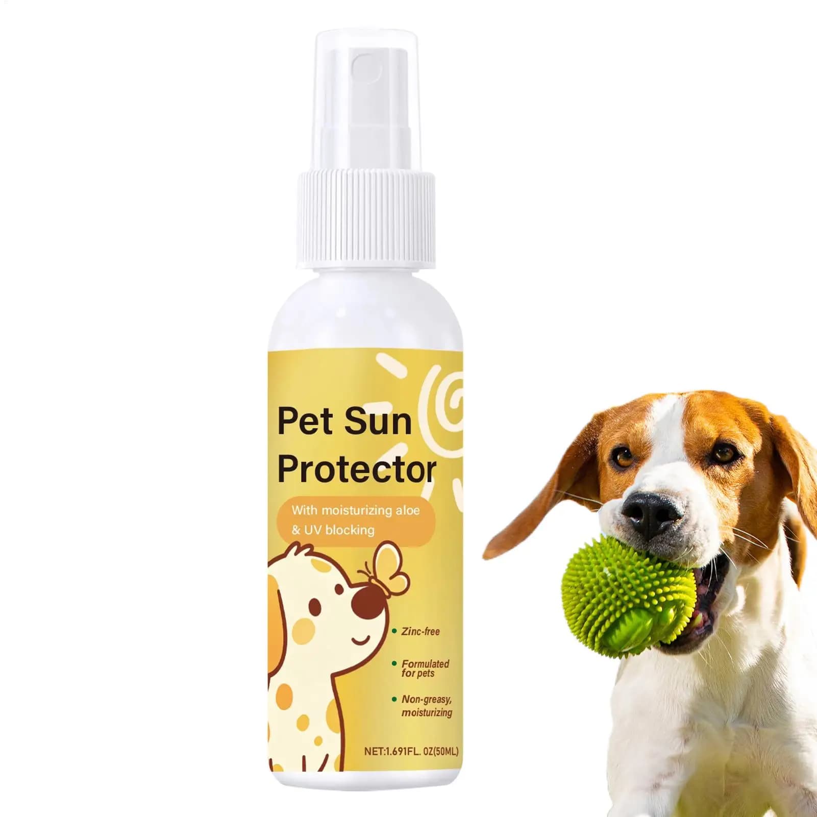 Dog Sunblock 50ML Waterproof Sweat-Resistant Sunblock UVA UVB Rays Prevention Moisturizing Dog Sunscreen for Beach Hiking