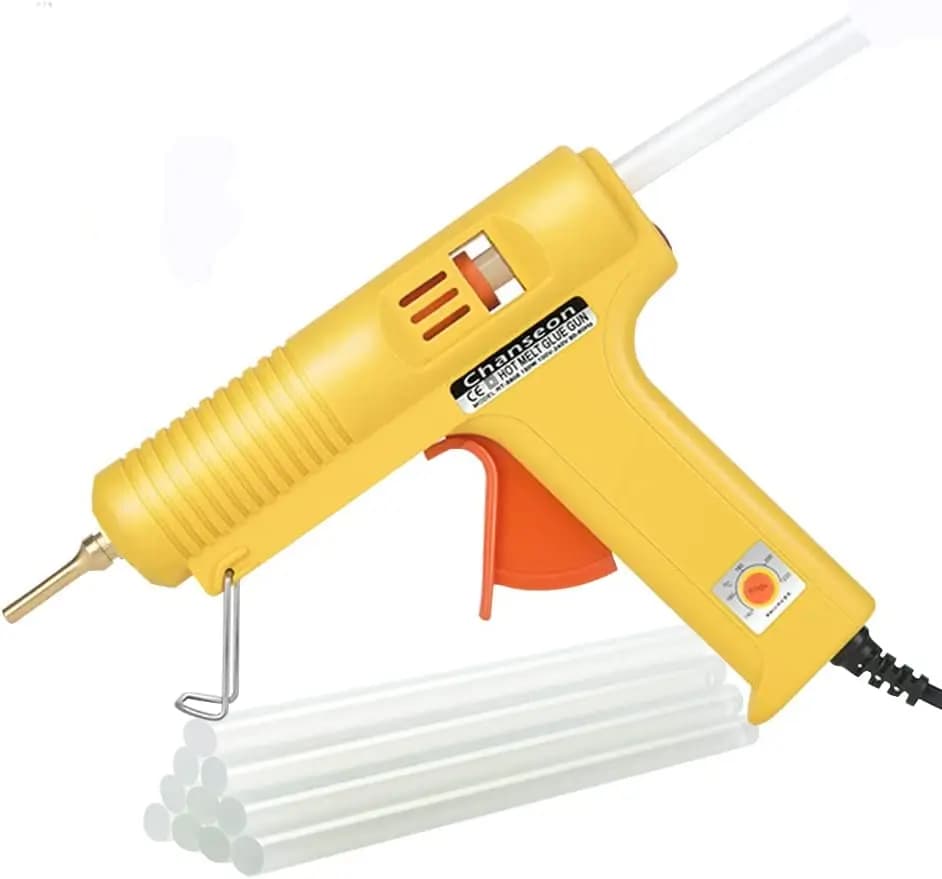 Nuova Pistola per Colla a Caldo 150W a Fusione Rapida con Luce LED e 10 Stick di Colla per Artigianato e Fai-da-Te