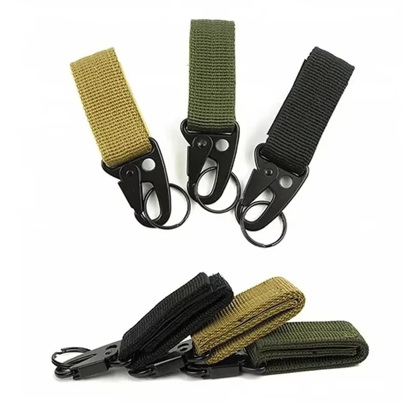 Moschettone triangolare in nylon Molle da 1 pezzo con fibbia per cintura, accessorio per attrezzi da campeggio e arrampicata all'aperto