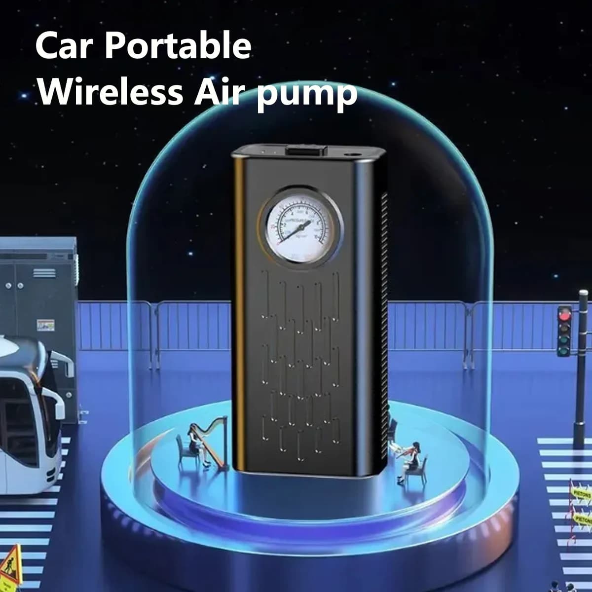 ICAR Compressore d'aria elettrico Tipo C Ricarica Pompa per bici portatile Pompa per pneumatici elettrica multifunzionale per moto Auto Bicicletta