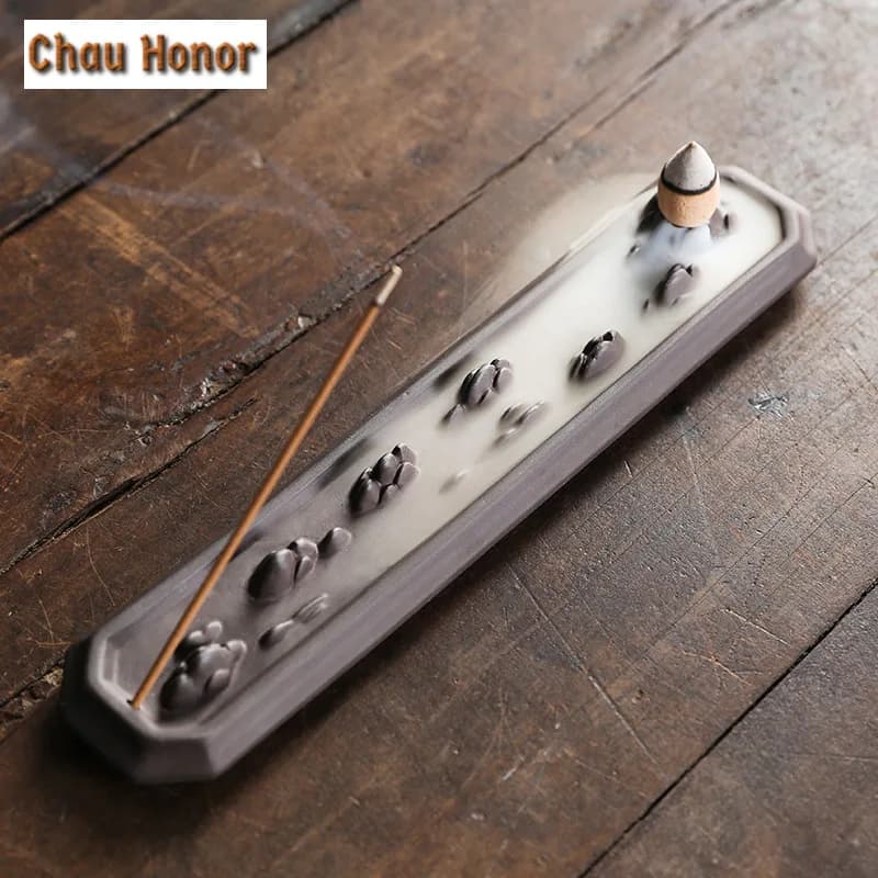 Retro Lotus Throne incensiere Home decorativo aromatico Sticks Holder Retro Insence Burner Holder incenso Zen Tea cerimonia ornamenti