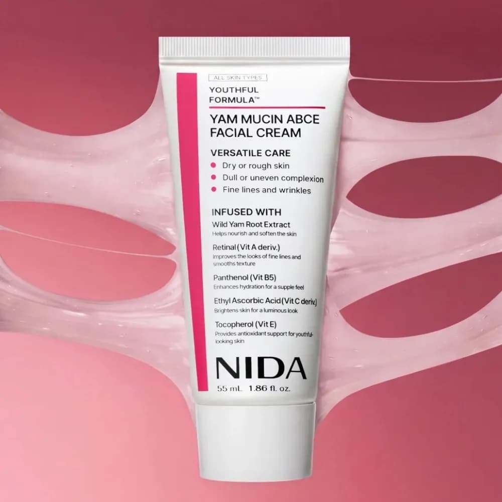 NIDA Youthful‑Formula Yam Mucin ABCE Facial Cream Multi‑Vitamin Hydrating Face Moisturizer Brightening For Dry Rough Dull Uneven