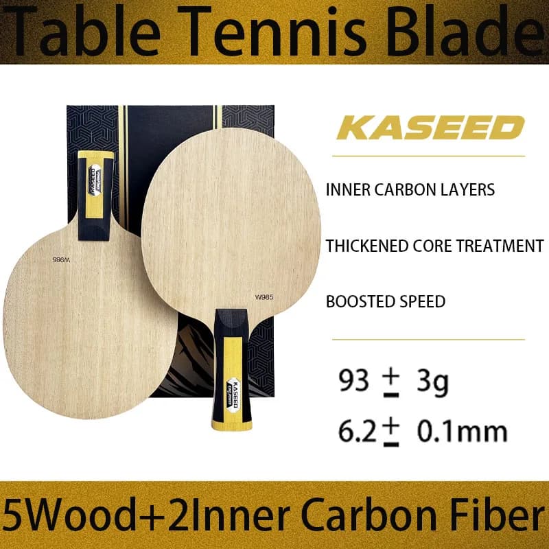 5 Wood 2 Inner Aramid Carbon Fiber Blade KASEED W985 Table Tennis Racket Professional Offensive Loop Ping Pong Paddle Base