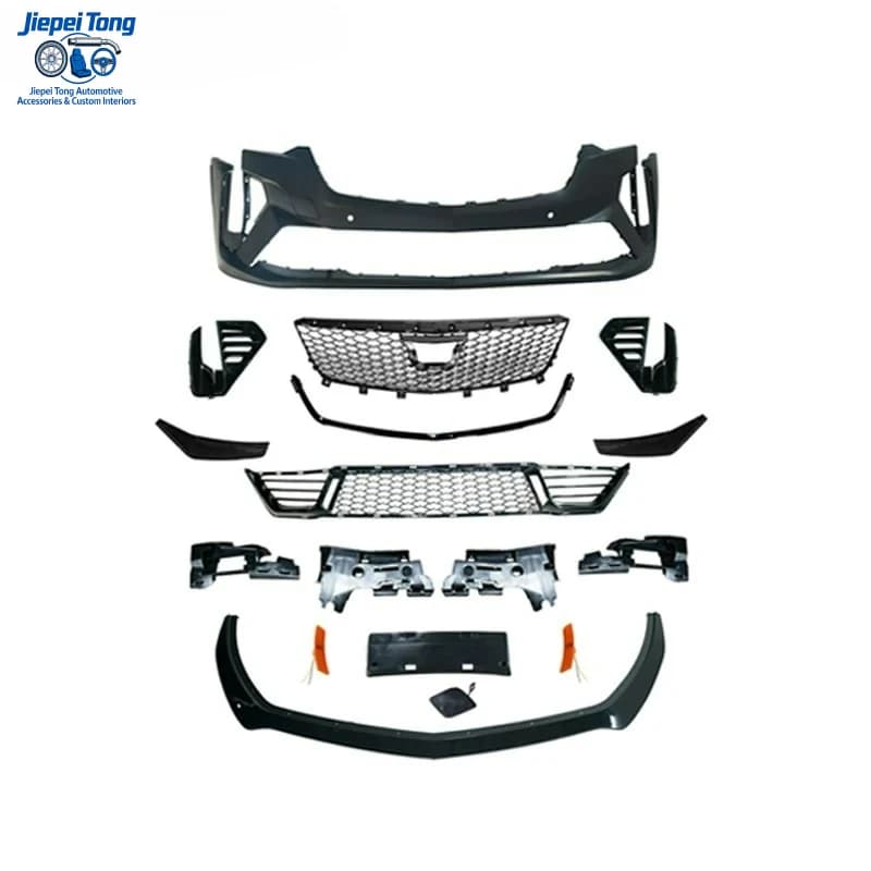 High-Impact FOR Cadillac CT4 Blackwing PP Plastic Bumper Diffuser Body Kit with Front Grille