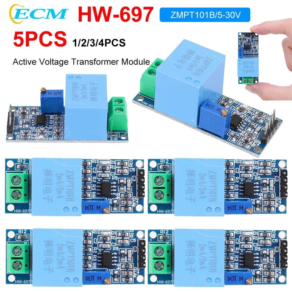 1-5PCS ZMPT101B Output Voltage Sensor Signal Capture Card Supply Voltage Module ca monophase 5-30V for Arduino