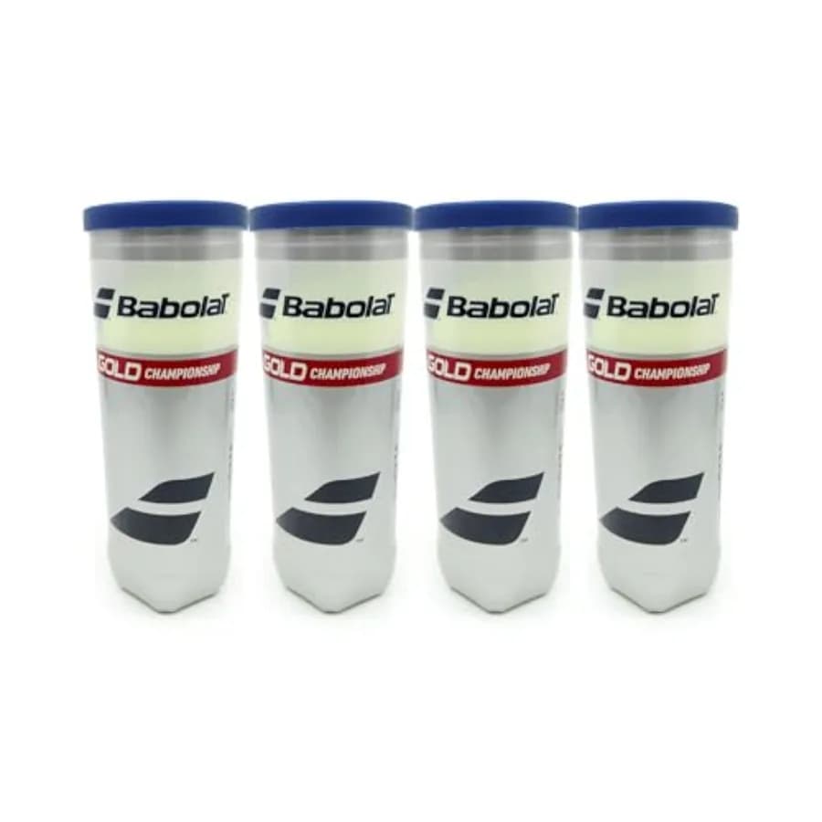 Palline da Tennis Gold Champiosnip, 4 Lattine (12 Palline, 3 Palline per Lattina)
