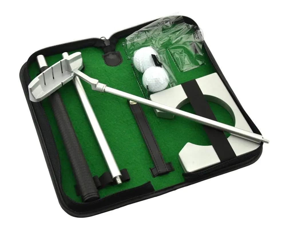 Portable Golf Putter Set Kit with Ball Hole-Cup for Travel Indoor Golf Putting Practice
