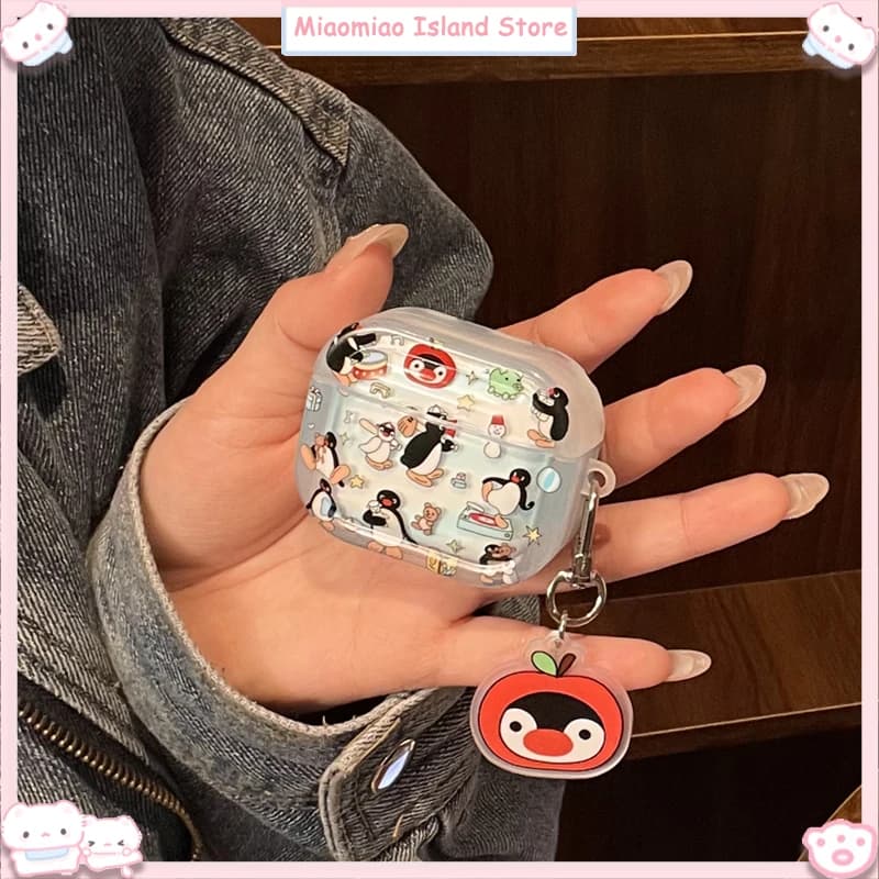 Piccolo e creativo cartone animato simpatico pinguino adatto per Airpods 1/2/3 generazione senza fili Bluetooth Pro2 copertura per cuffie antigoccia
