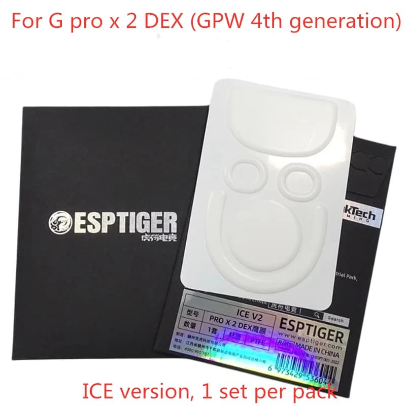 1 Confezione Originale ESPTIGER Mouse Pattini Piedi Per Logitech G PRO X Superlight 2 G Pro X 2 DEX Bianco Arc 2.0 ICE PTFE Mouse scivola