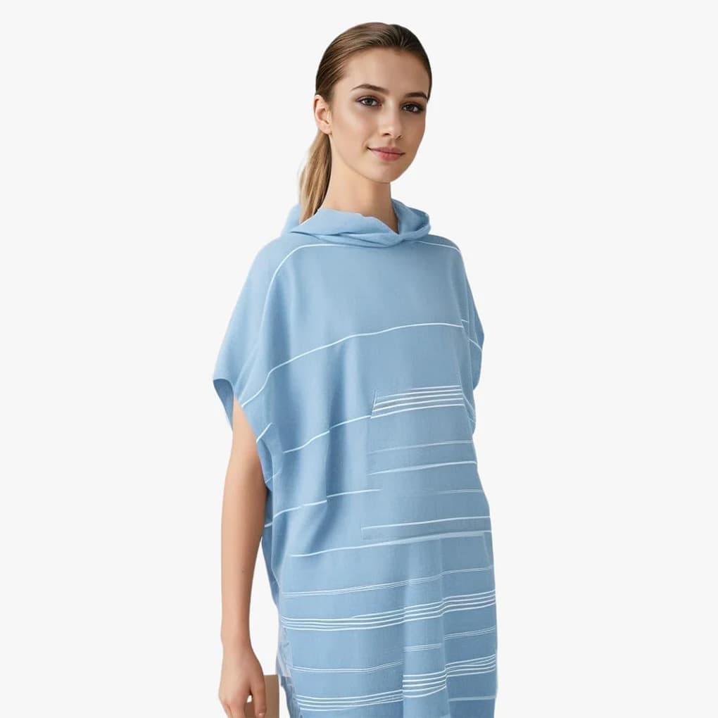 Surfer Poncho Cape asciugamano oversize con cappuccio per cambio rapido dopo il nuoto accappatoio telo mare mantello