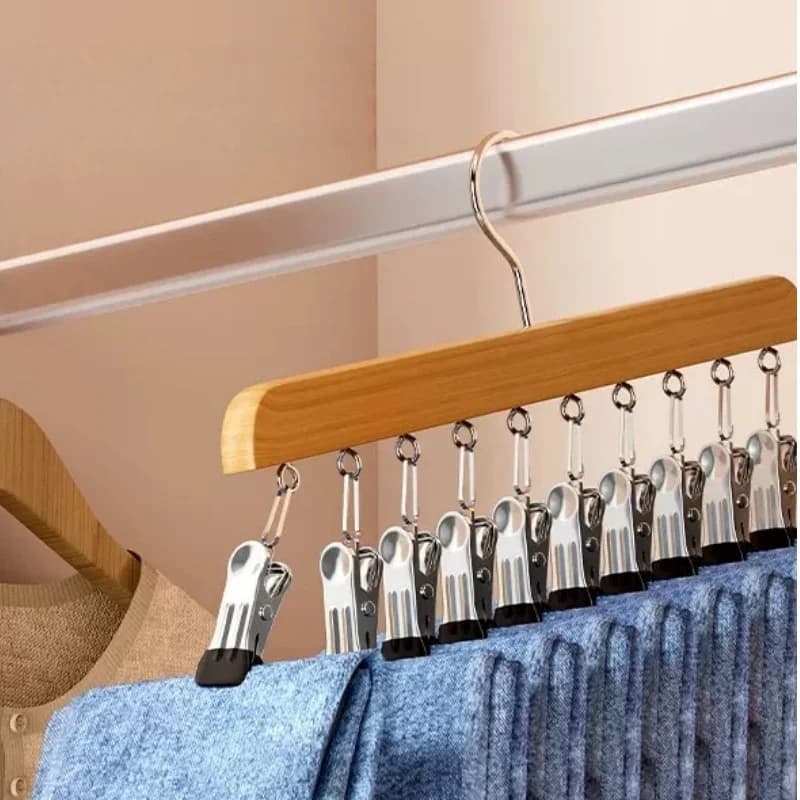Clothes rack with 10 springs Organizer for closet space for hats Cravatte Belts Intimate skirts Portable for domestic dormitory