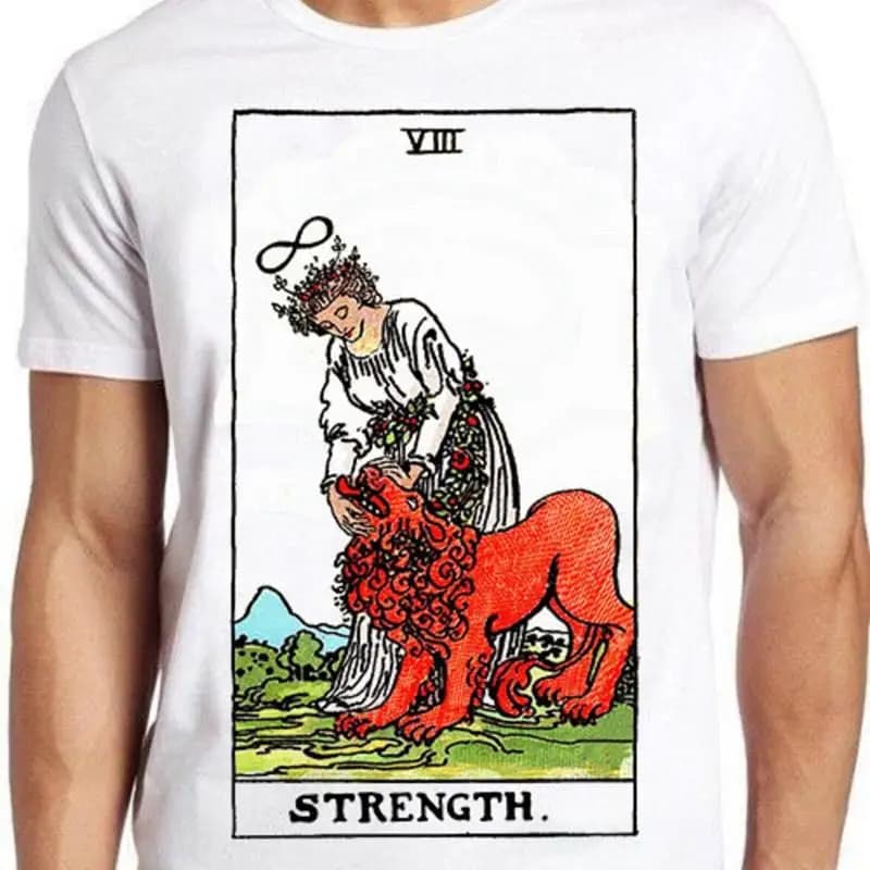 Tarocchi Deck Strength Power Card Best Seller Retro Divertente Parodia T Shirt 1