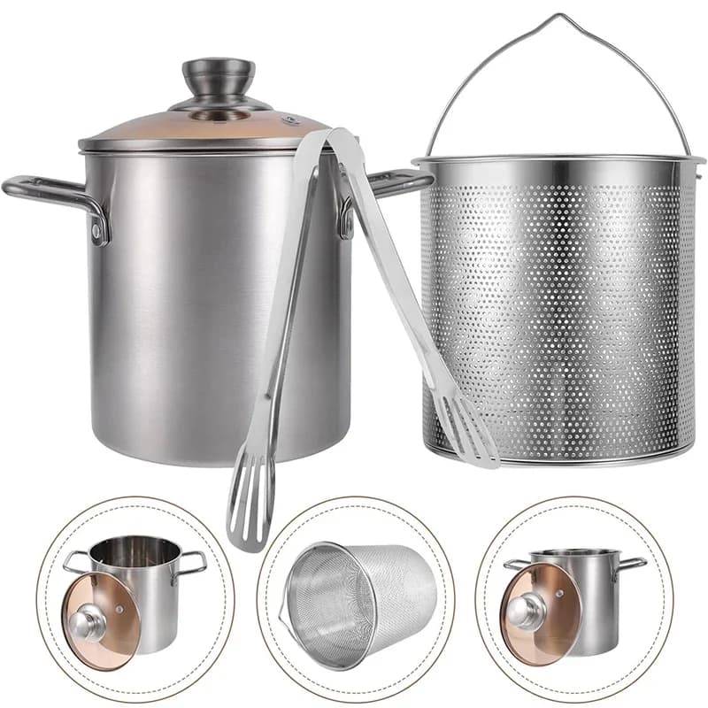 304 stainless steel multifunctional portable pots set for fried household skewers and picnic