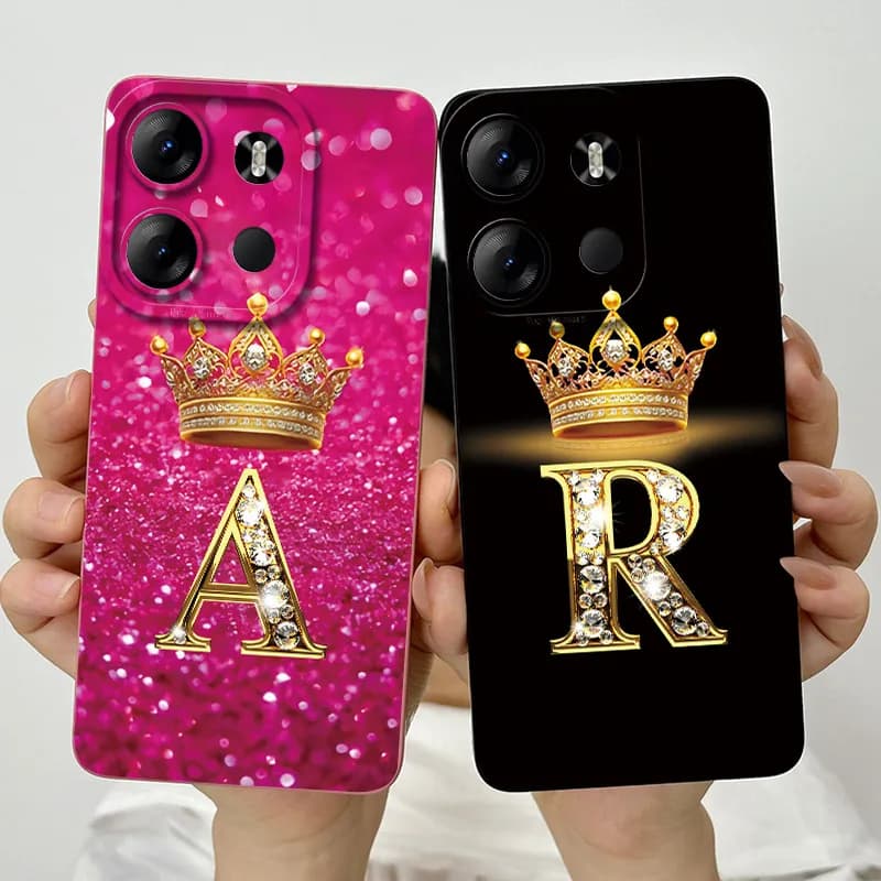 Per Tecno Pop 7 Pro Pop7 BF6 BF7 Cassa Del Telefono Corona Lettera Della Copertura Posteriore Morbido Silicone Liquido Fundas Per Tecno Spark GO 2023 Paraurti