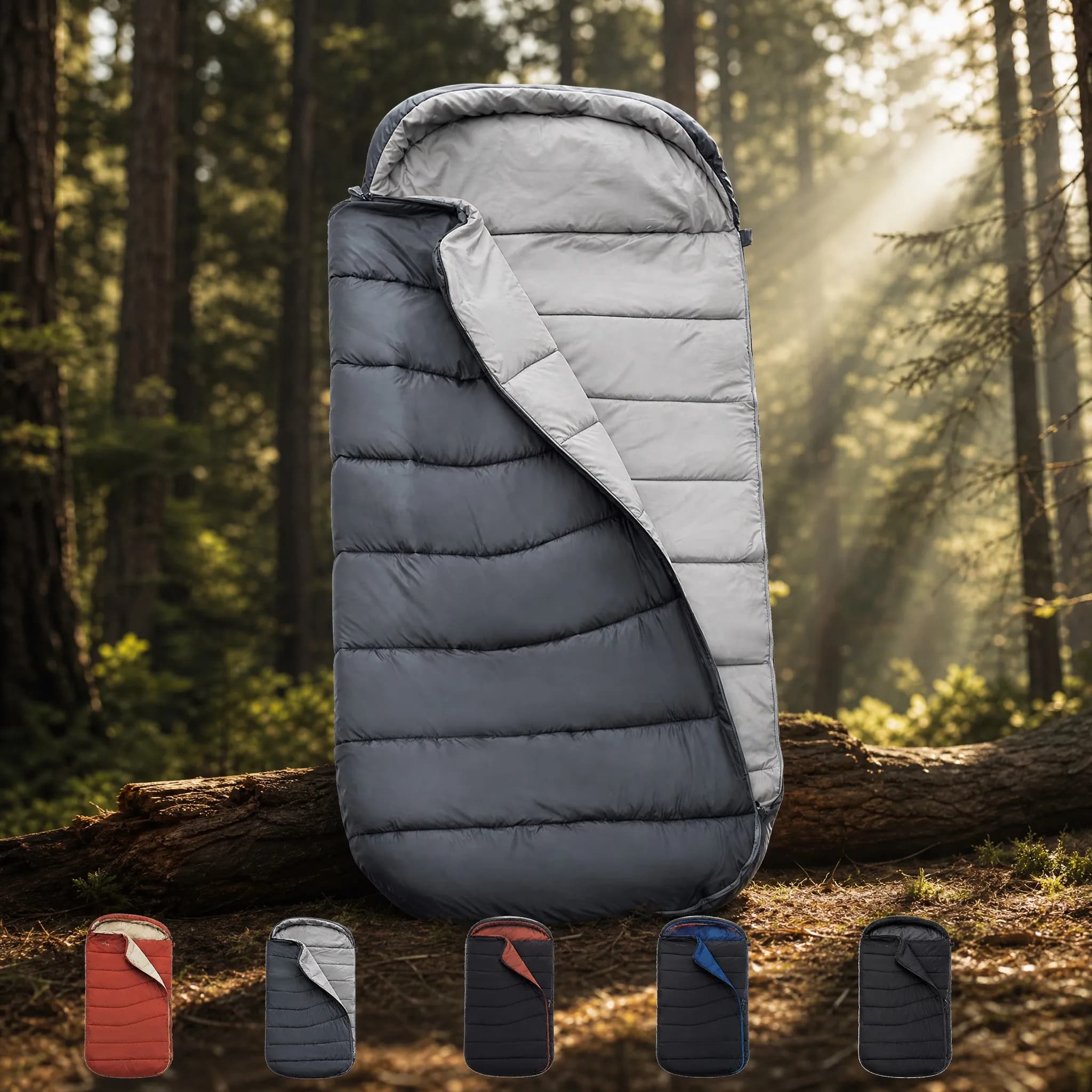 Envelope Sleeping Bag Extra Wide 100cm, Waterproof Breathable Four Season, Portable Outdoor Camping Gear for Adults Use