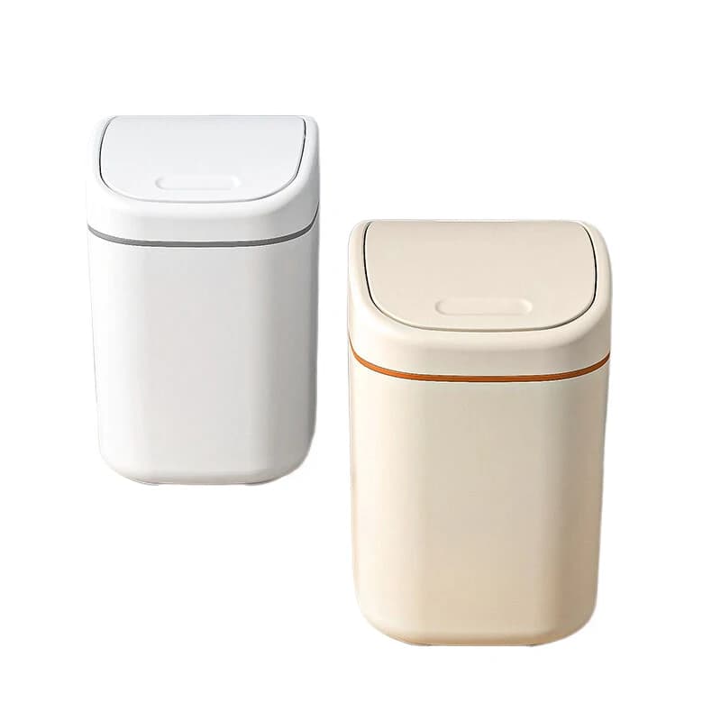 1 pz pattumiera da tavolo piccola mini pattumiera pattumiera in plastica con copertura per scossa per bidoni dei rifiuti dell'home office pulizia della casa