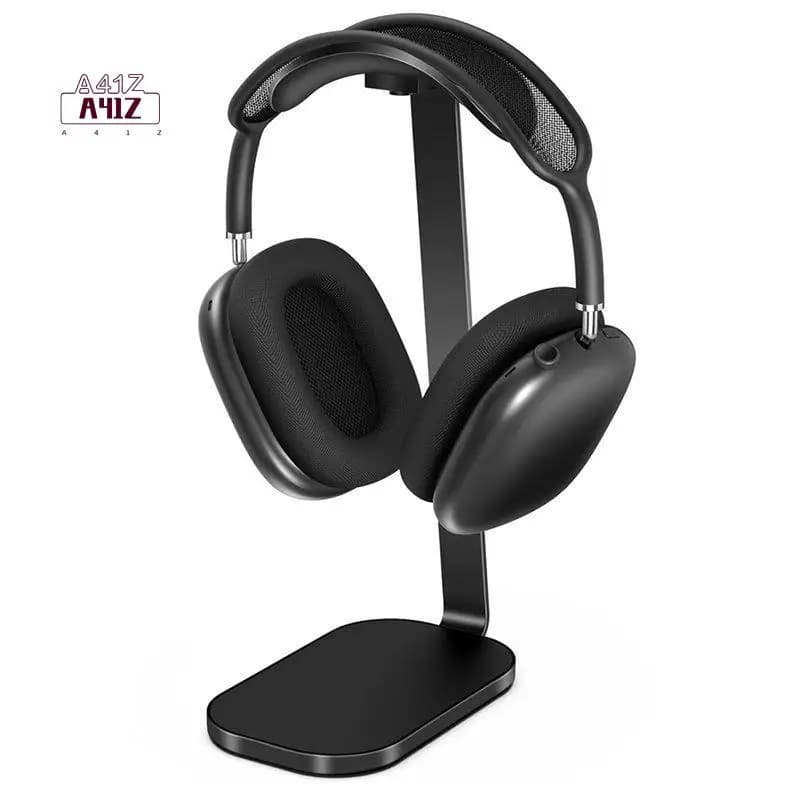 A41Z-Headset Holder With Aluminum Supporting Rod Heavy Base Desk Stand Headphones Support Holder With Wireless Charging