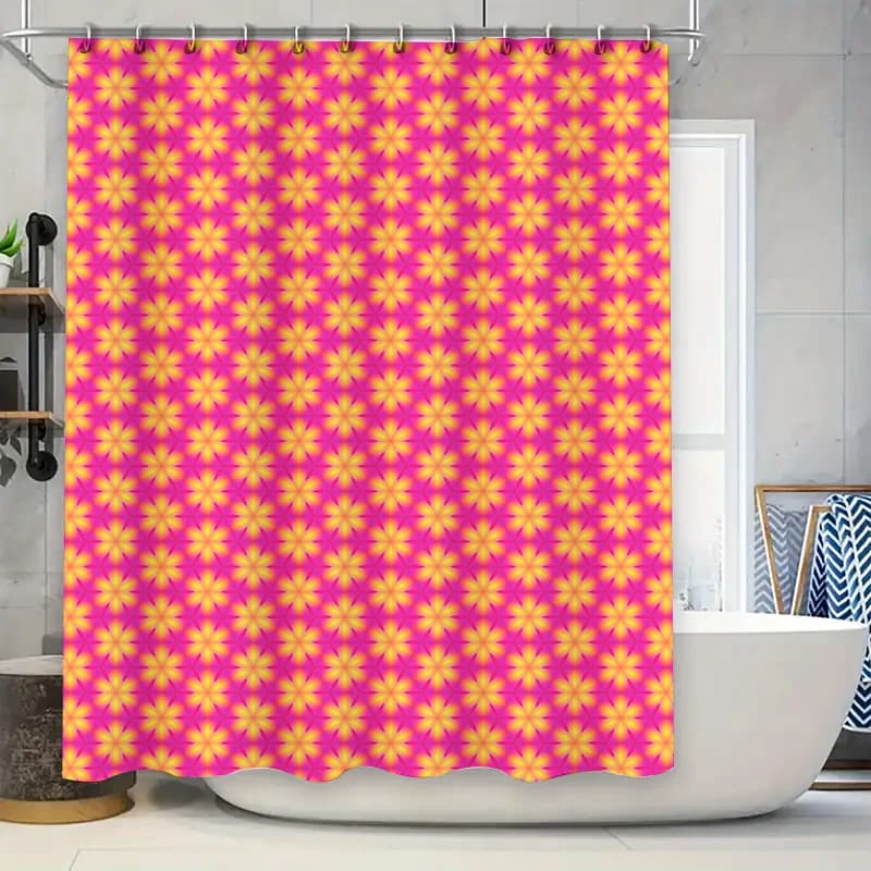 Tenda da doccia floreale vibrante con motivo geometrico, decorazione per la casa, accessorio da bagno per il tuo spazio