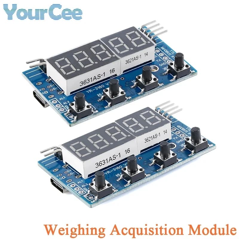 2pcs/1pc Load Cell AD Weight Pressure Sensor Module HX710 LED Display 24 Bit Weighing Instrument Electronic Scale TTL Modbus RTU