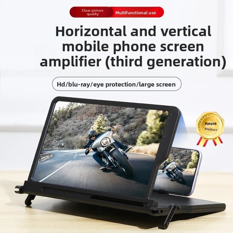 Telefono cellulare Ultra-trasparente portatile Nuovo schermo orizzontale forte Lente d'ingrandimento 3D di terza generazione Amplificatore schermo da 12 pollici
