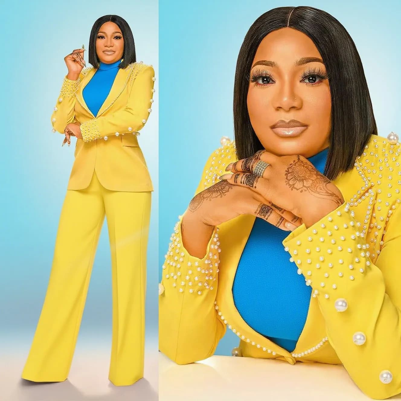 Bight Yellow Pearl Beaded Mother Blazer Suits 2 Pieces Plus Size Customized Wedding Guest Birthday Party Banquet Outfit