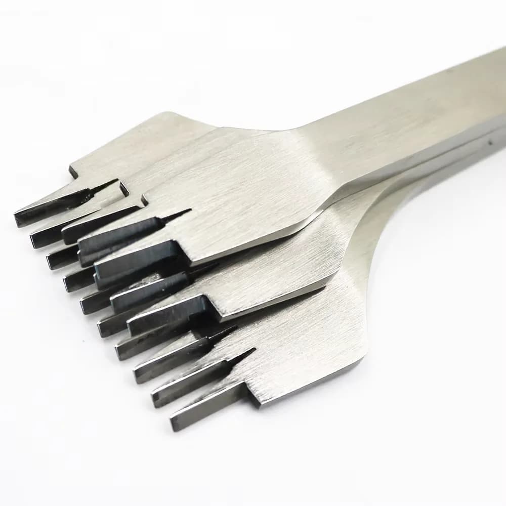 Set di strumenti per punzoni artigianali in pelle scalpello francese in ferro con punte lucidate 2.7/3.0/3.38/3.85mm per fori di punzonatura