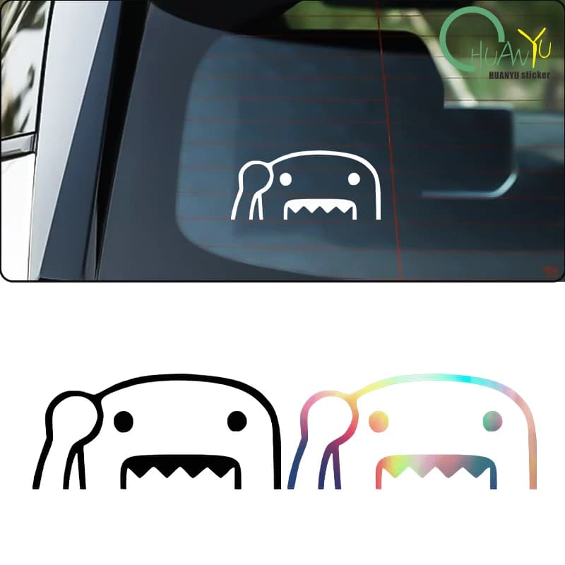 Agitando Half Domo Kun JDM Funny Vinyl Decal Car Window Bumper Sticker SUV Trunk Decoration Styling Cover scrates