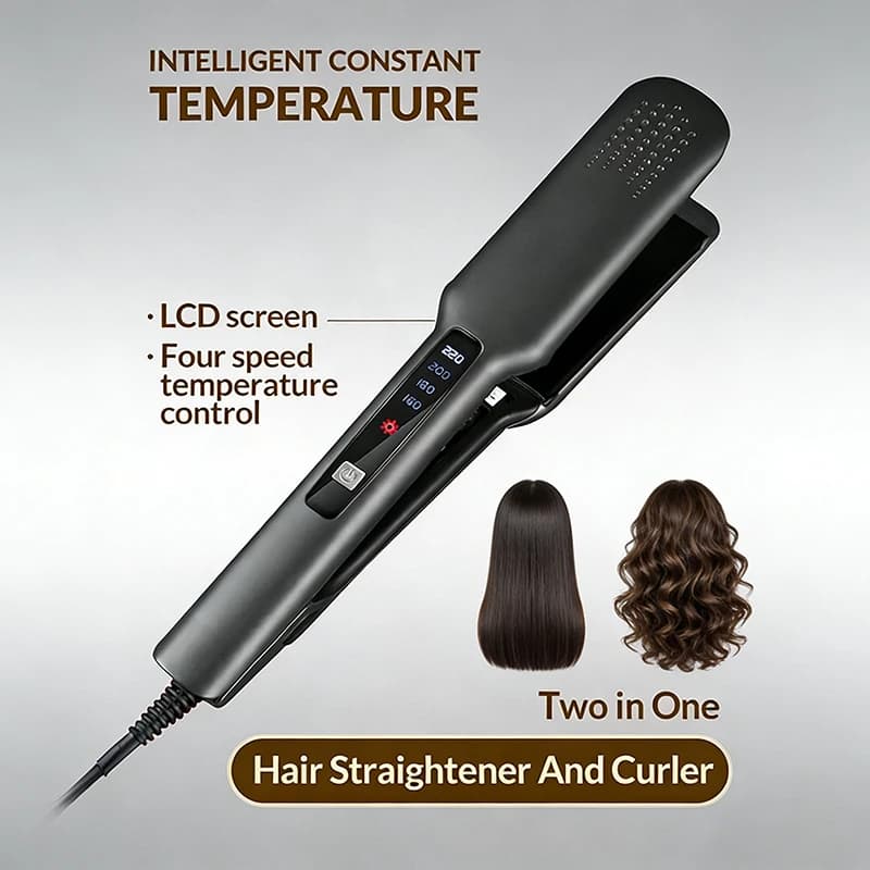 Piastra per Capelli Professionale con Display Digitale per Controllo Accurato della Temperatura, Idea Regalo