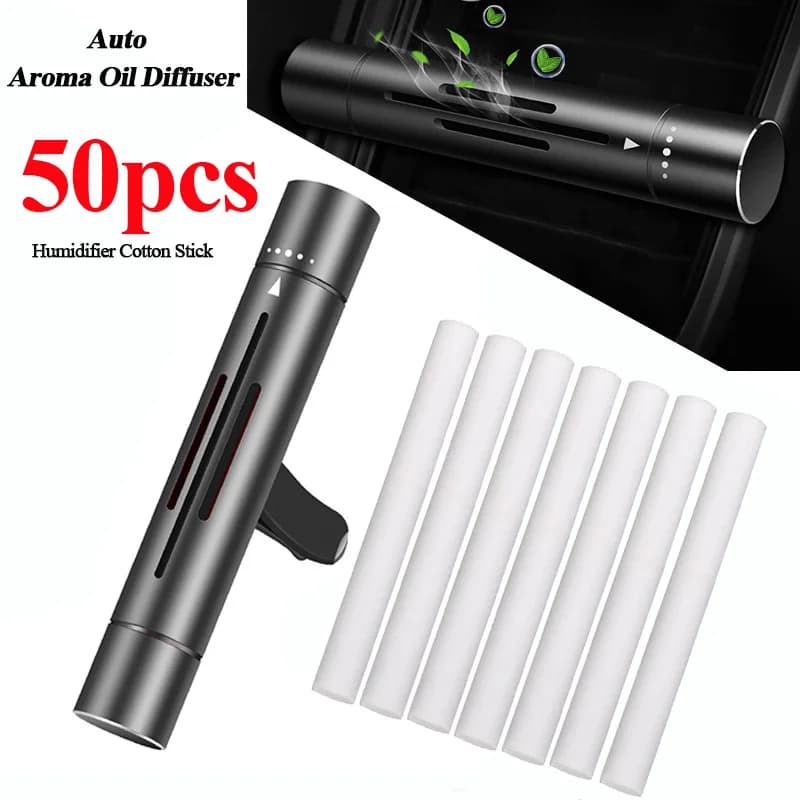 50 pcs Auto Humidifier Cotton Stick Vent Clip Diffuser Sponge Refill Sticks Auto Aroma Oil Diffuser Sponges