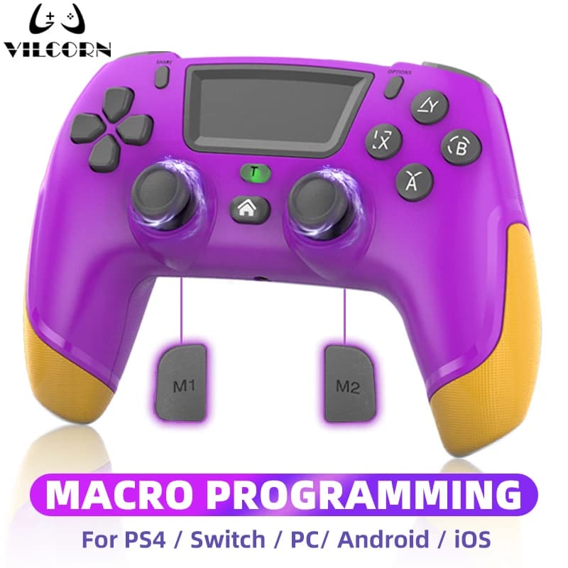 Wireless Gaming Controller for PC with Macro Programmable Gamepad For PS4/PS3 Console Android Mobile Phone Steam Games Joystick