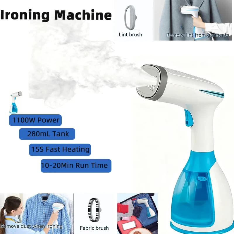 Nuovo modello Stiratura a vapore portatile Mini stiratura portatile per vestiti da viaggio a casa Stiratura verticale portatile per vestiti a riscaldamento rapido