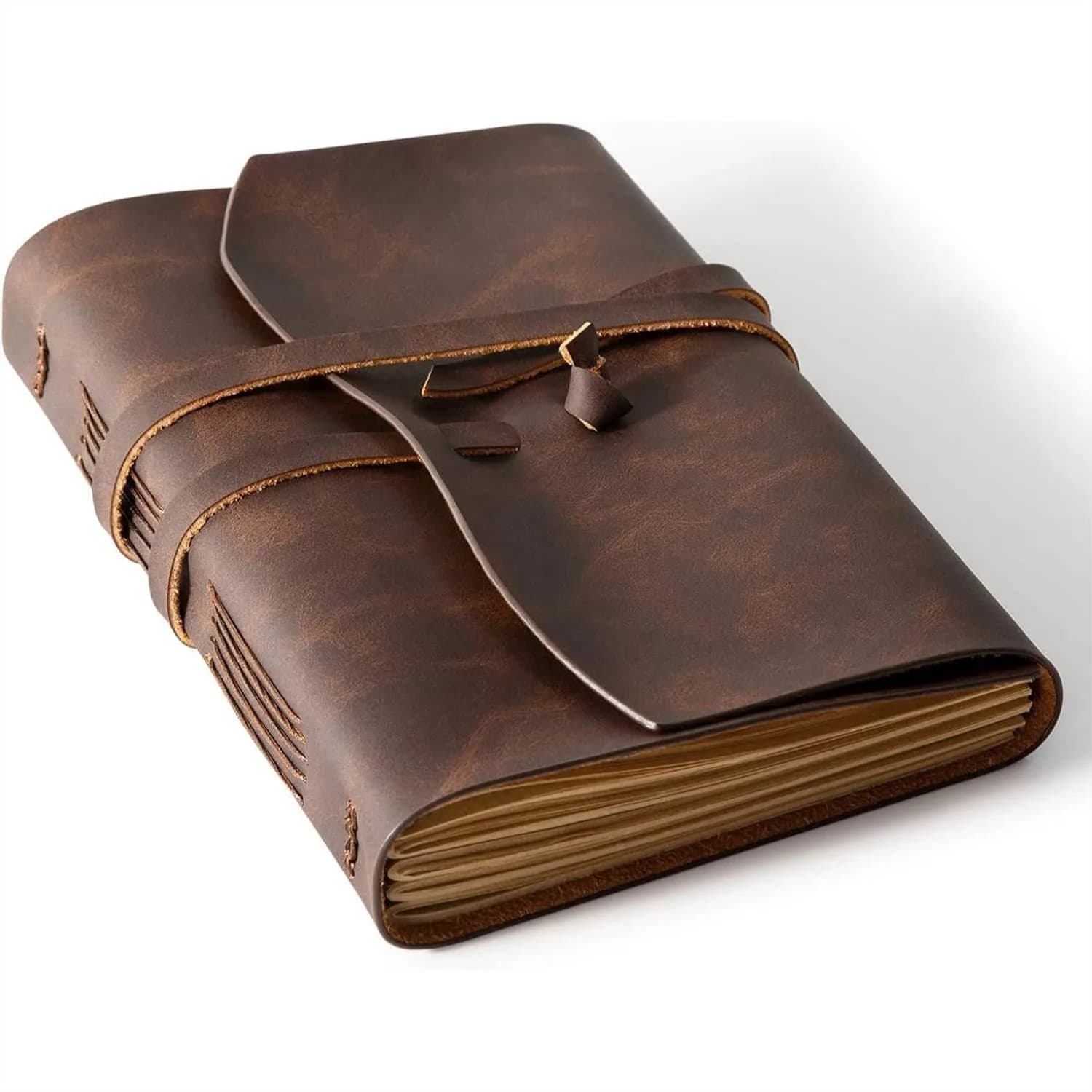 Genuine Leather Journal Notebook for Writing 260 Pages 5x7.1 Inches Vintage Travel Diary Gift for Men Women Artist Brown