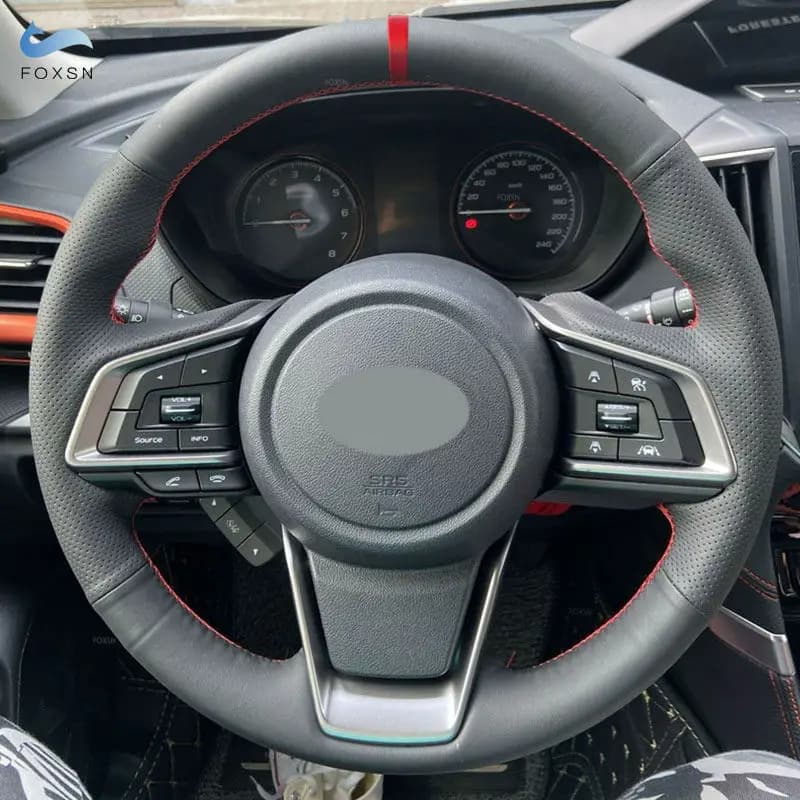 Trecce per cucire a mano per Subaru Forester Ascent 2019 Crosstrek 2018 2019 Volante per auto Custodia protettiva in pelle traforata