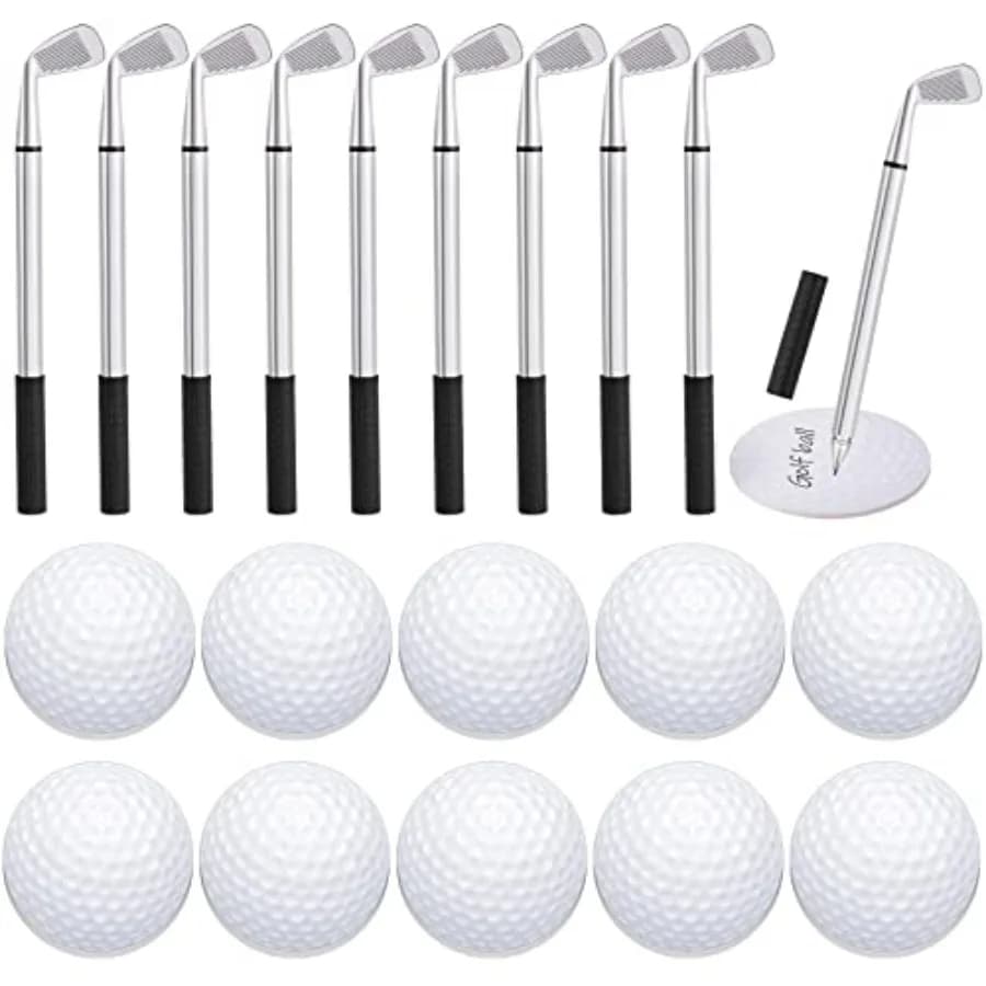 Set di Penne a Sfera e Blocco Note Adesivo a Tema Golf, Gadget Divertenti per Feste a Tema Golf, Mini Decorazioni Sportive, Accessori per Club di Golf, Inchiostro Gel Nero