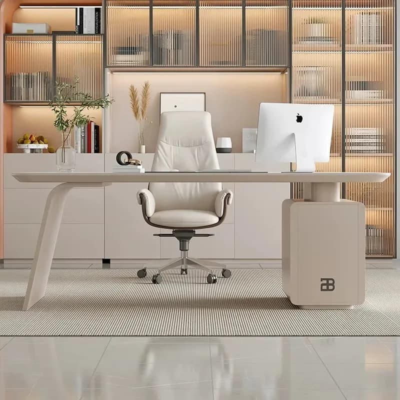 Scrivania da Ufficio di Design Robusta con Cassetti Portaoggetti Organizzatore Scrivanie da Studio Bianche Mesa Para Computador Mobili