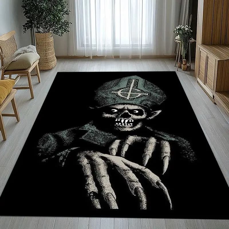 Rock Metal Dark Ghost Band Papa Emeritus Living Room Non-Slip Area Rug Soft Carpet for Bedroom Kids Sofa,Home Decor Doormat