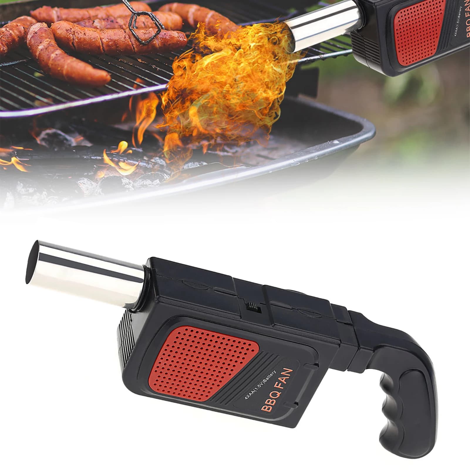 Ventilatore elettrico portatile per barbecue Ventilatore portatile per barbecue da campeggio all'aperto Picnic BBQ Strumento di cottura Accessori per griglia da forno