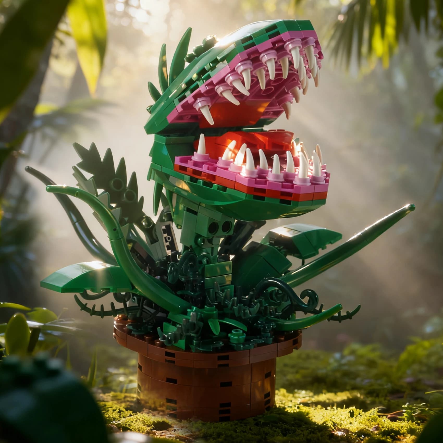 Set di Costruzioni Audrey II Piranha Flower da 342 Pezzi, I Piccoli Orrori, Mattoncini da Assemblare, Giocattolo da Collezione, Regalo per Bambini e Adulti
