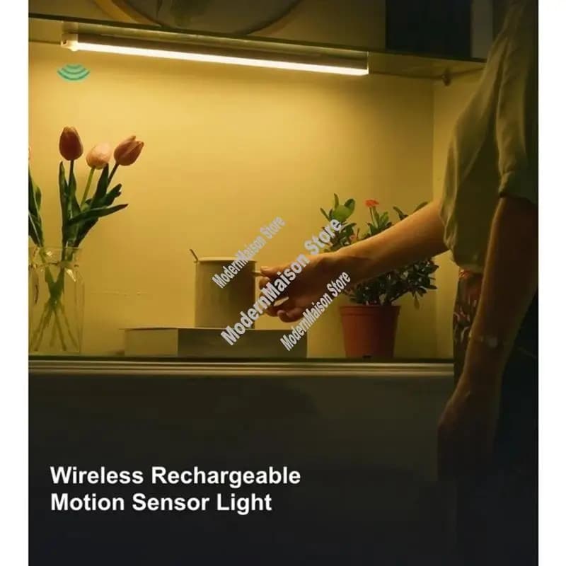 A25I-Sensore di movimento Luce notturna a LED wireless per cucina Scala Armadio Guardaroba Retroilluminazione Lampada ricaricabile di tipo C