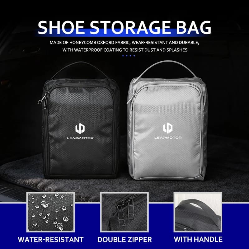 Car Oxford Cloth Shoe Bag Portable Waterproof Storage Shoes Pouch For Leapmotor Leap Motor C01 C11 T03 S01 C11 Reev 2022 2023