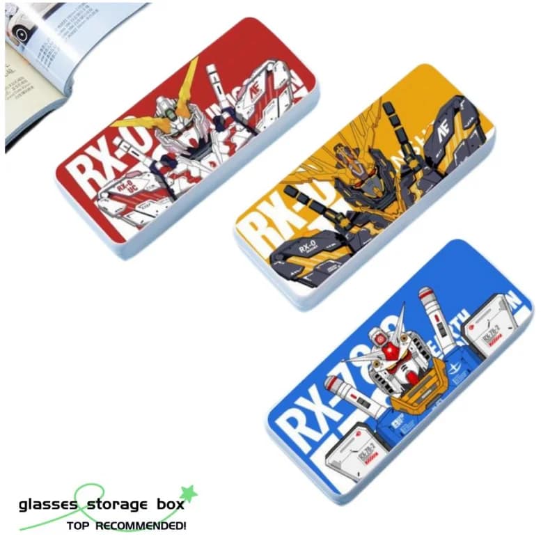 Gundam Anime Mobile Suit Glasses Case Portable Simple Student Myopia Glasses Case Sunglasses Case Storage Box Custom HD Printing