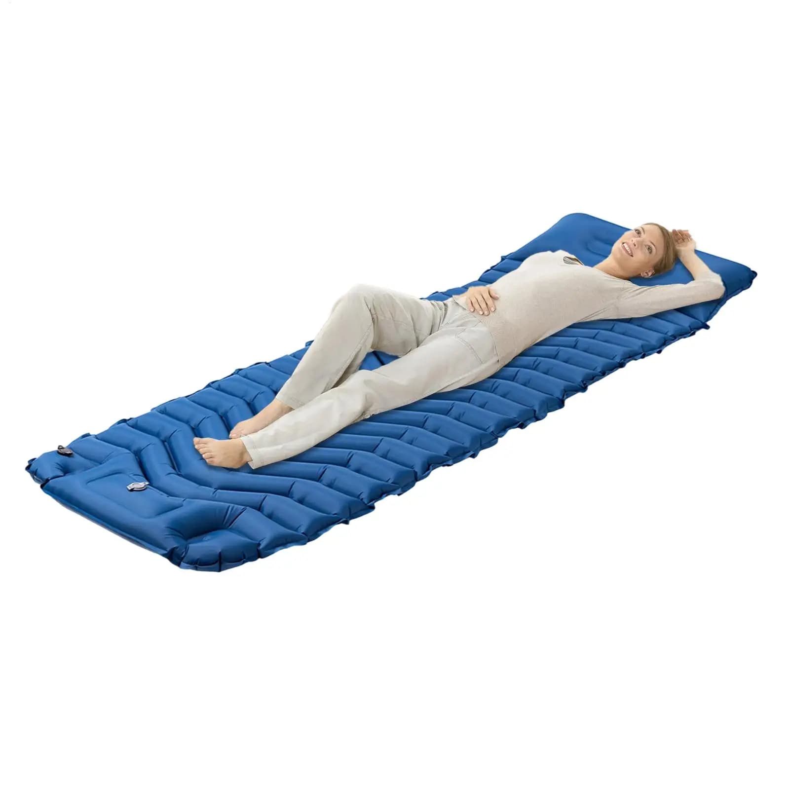 Inflatable Camping Mattress Portable Blow Up Air Bed Built-In Pump Camping Sleeping Pad With Storage Bag For Adult Travel Picnic